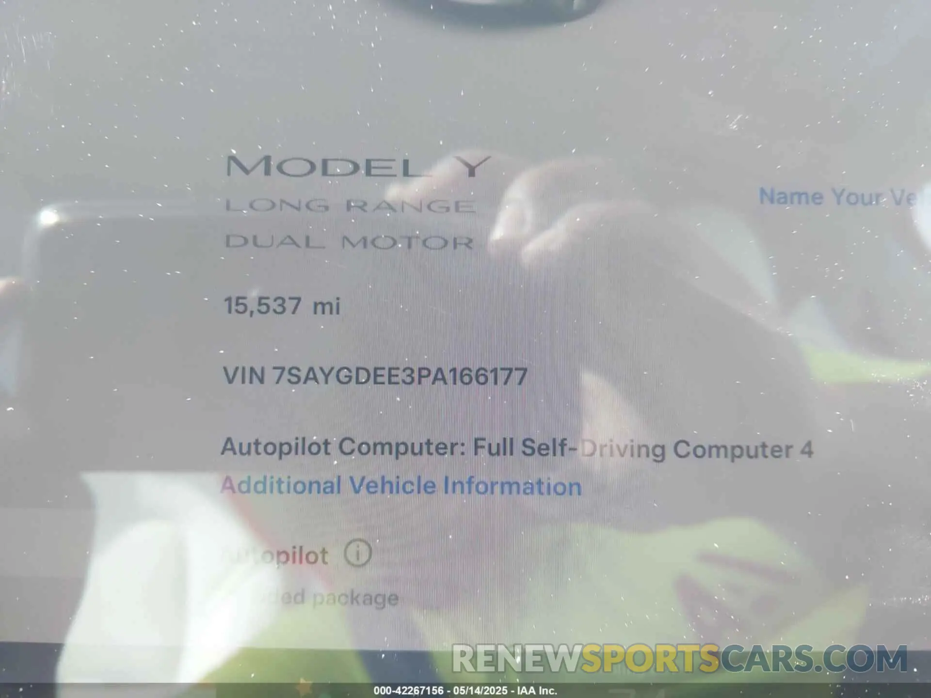 9 fotografías del automóvil dañado 7SAYGDEE3PA166177 TESLA MODEL Y 2023