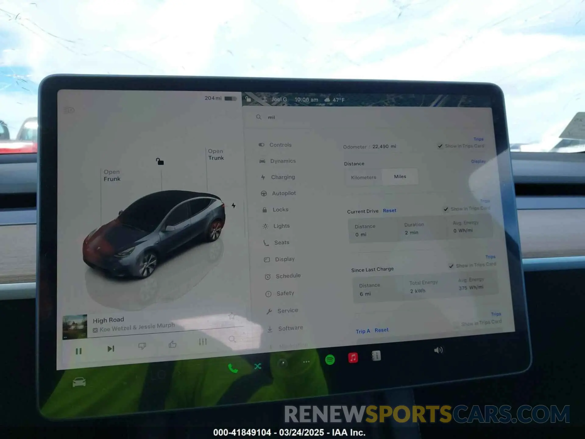 7 fotografías del automóvil dañado 7SAYGDEE3PA204992 TESLA MODEL Y 2023
