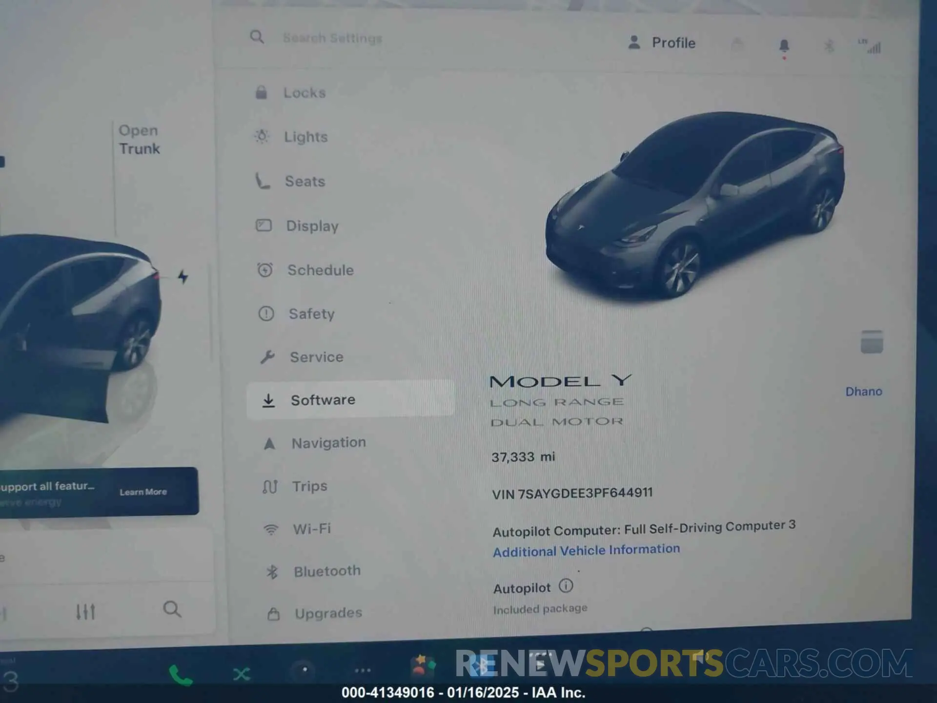 7 fotografías del automóvil dañado 7SAYGDEE3PF644911 TESLA MODEL Y 2023