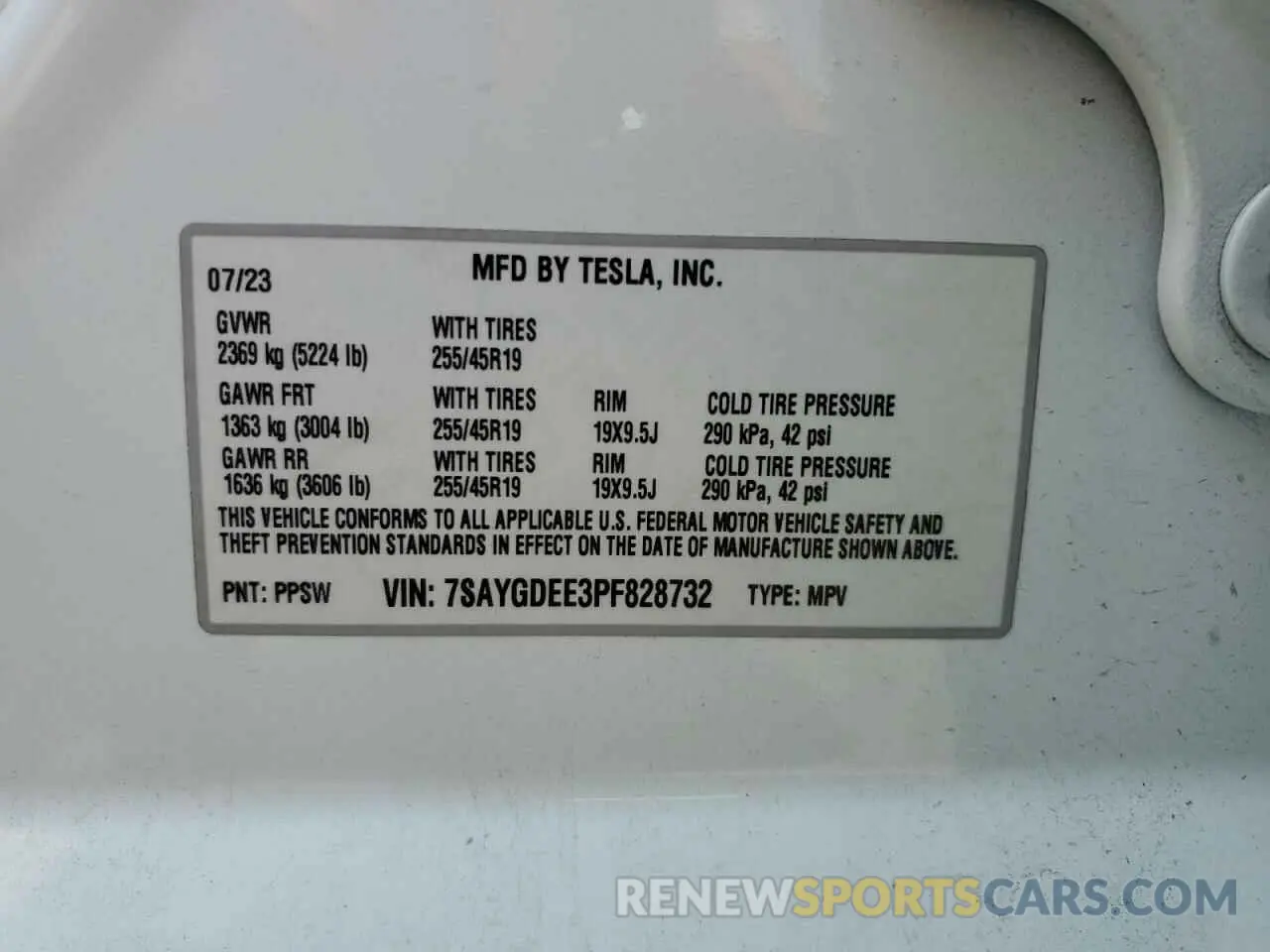 12 fotografías del automóvil dañado 7SAYGDEE3PF828732 TESLA MODEL Y 2023