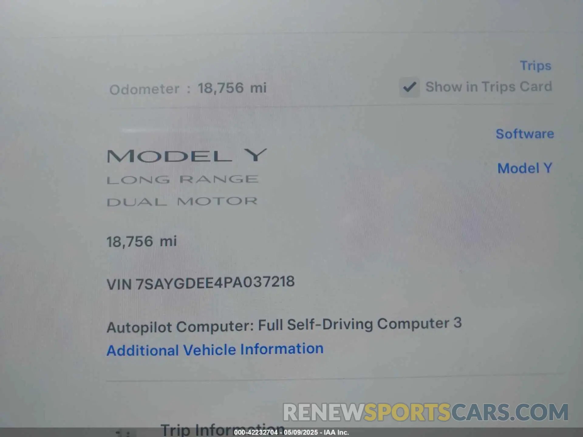 16 fotografías del automóvil dañado 7SAYGDEE4PA037218 TESLA MODEL Y 2023