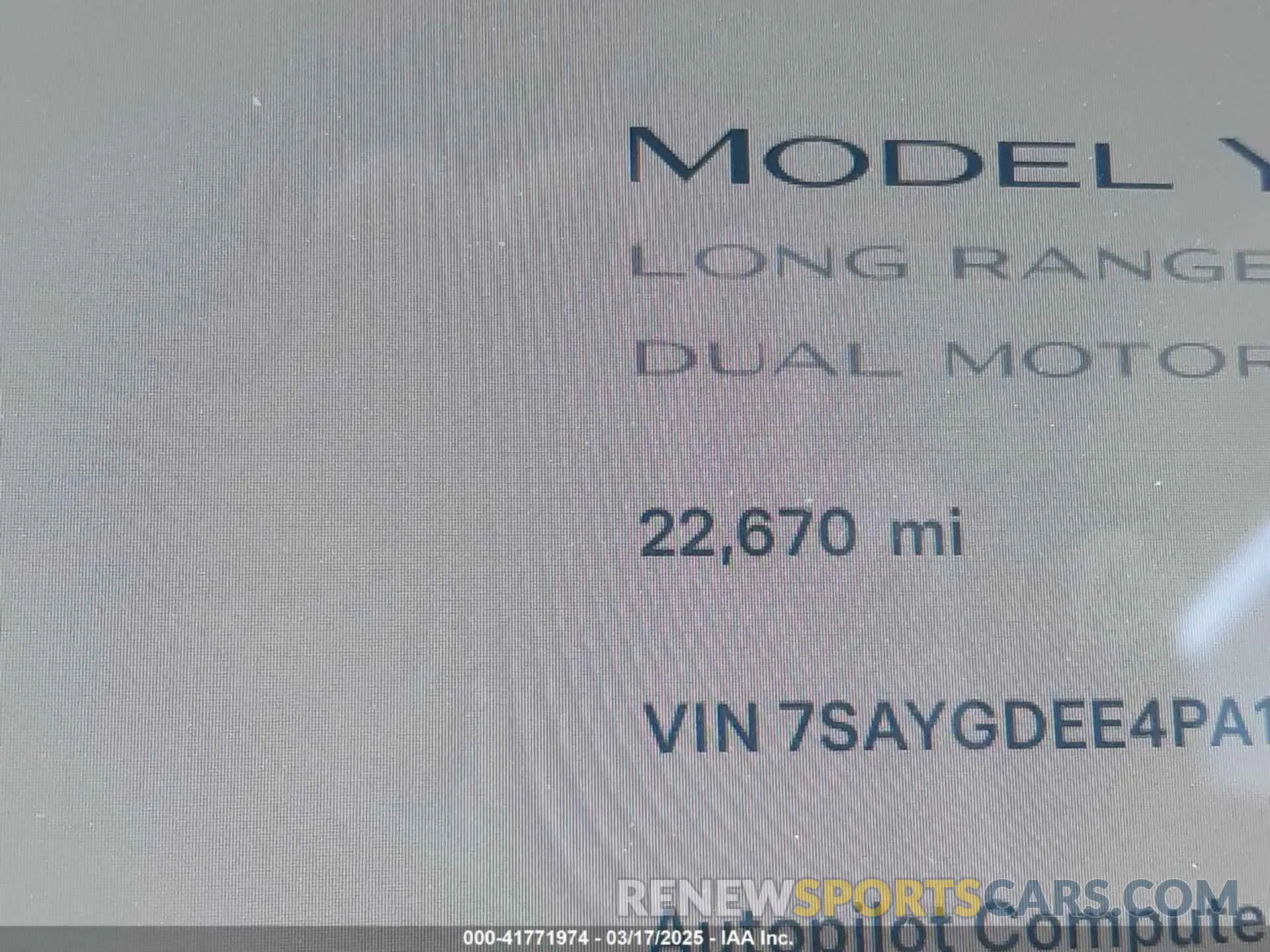 15 fotografías del automóvil dañado 7SAYGDEE4PA145922 TESLA MODEL Y 2023