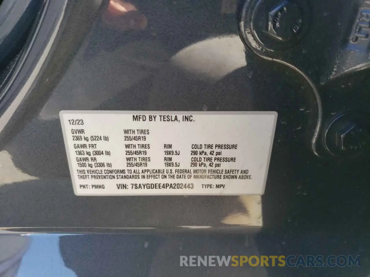 13 fotografías del automóvil dañado 7SAYGDEE4PA202443 TESLA MODEL Y 2023