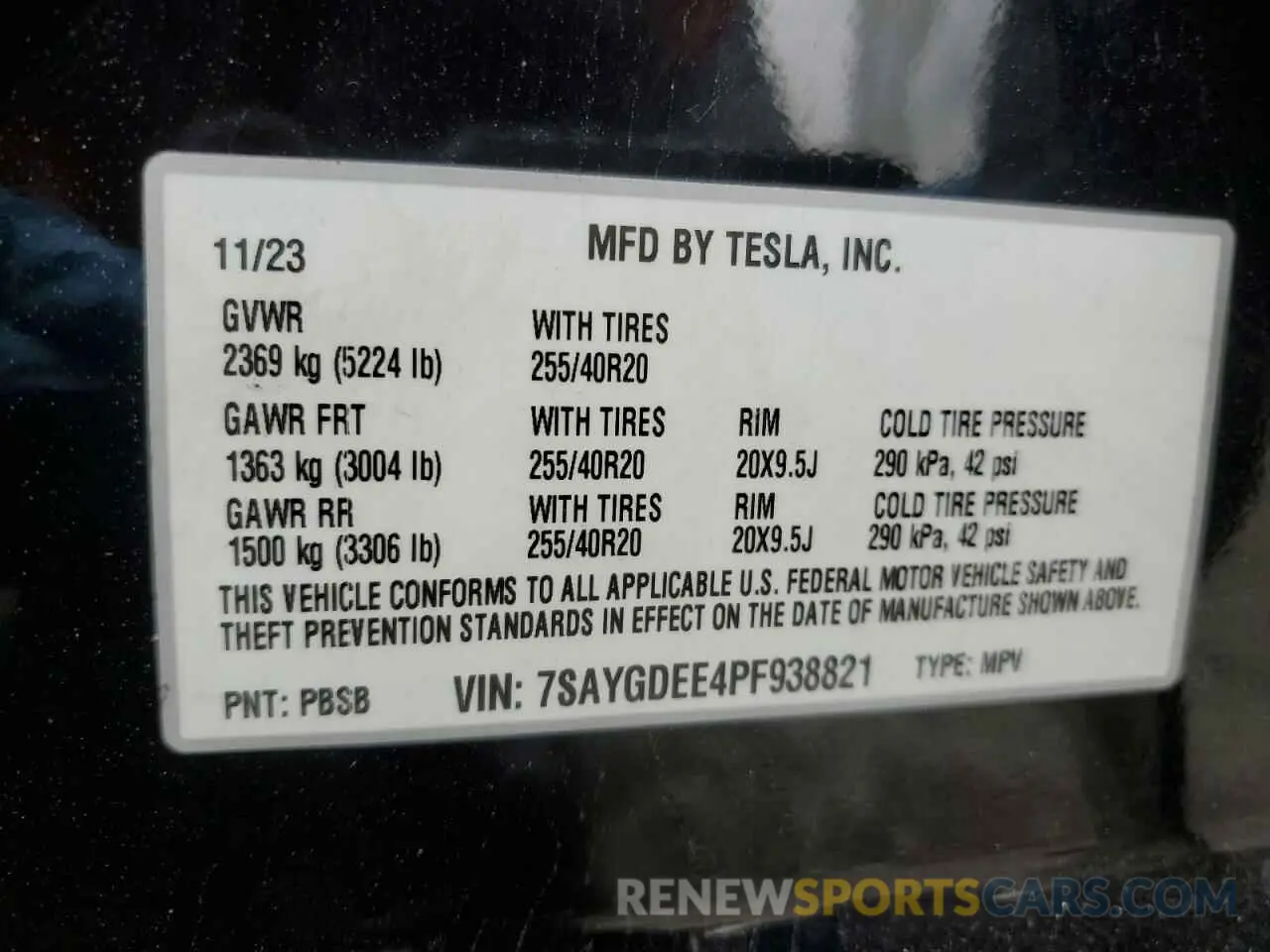 12 fotografías del automóvil dañado 7SAYGDEE4PF938821 TESLA MODEL Y 2023