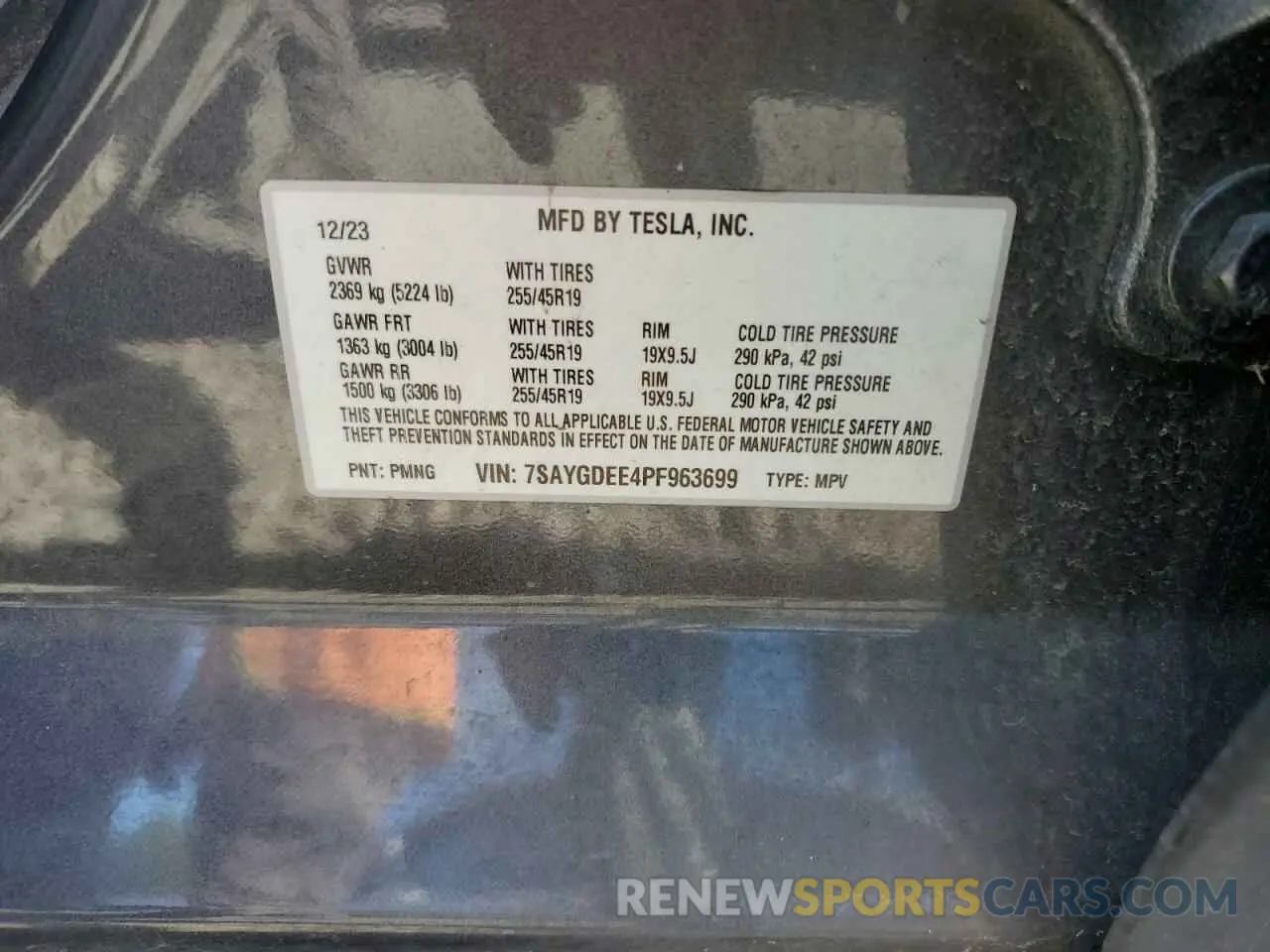 13 fotografías del automóvil dañado 7SAYGDEE4PF963699 TESLA MODEL Y 2023