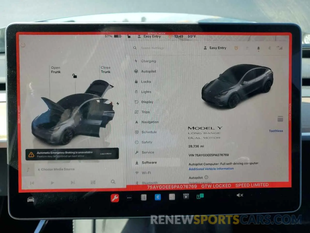9 fotografías del automóvil dañado 7SAYGDEE5PA076769 TESLA MODEL Y 2023