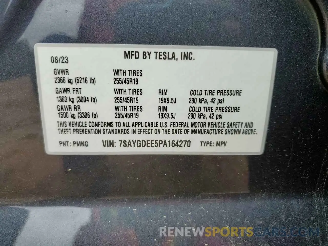 14 fotografías del automóvil dañado 7SAYGDEE5PA164270 TESLA MODEL Y 2023