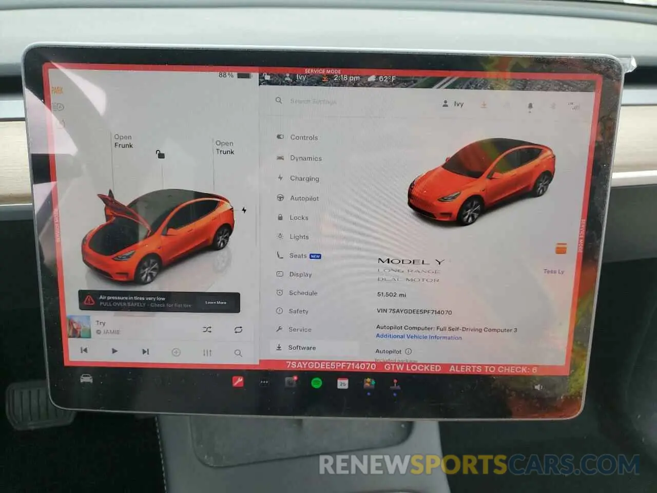 9 fotografías del automóvil dañado 7SAYGDEE5PF714070 TESLA MODEL Y 2023