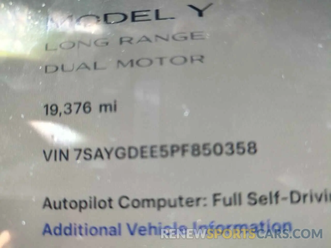 9 fotografías del automóvil dañado 7SAYGDEE5PF850358 TESLA MODEL Y 2023