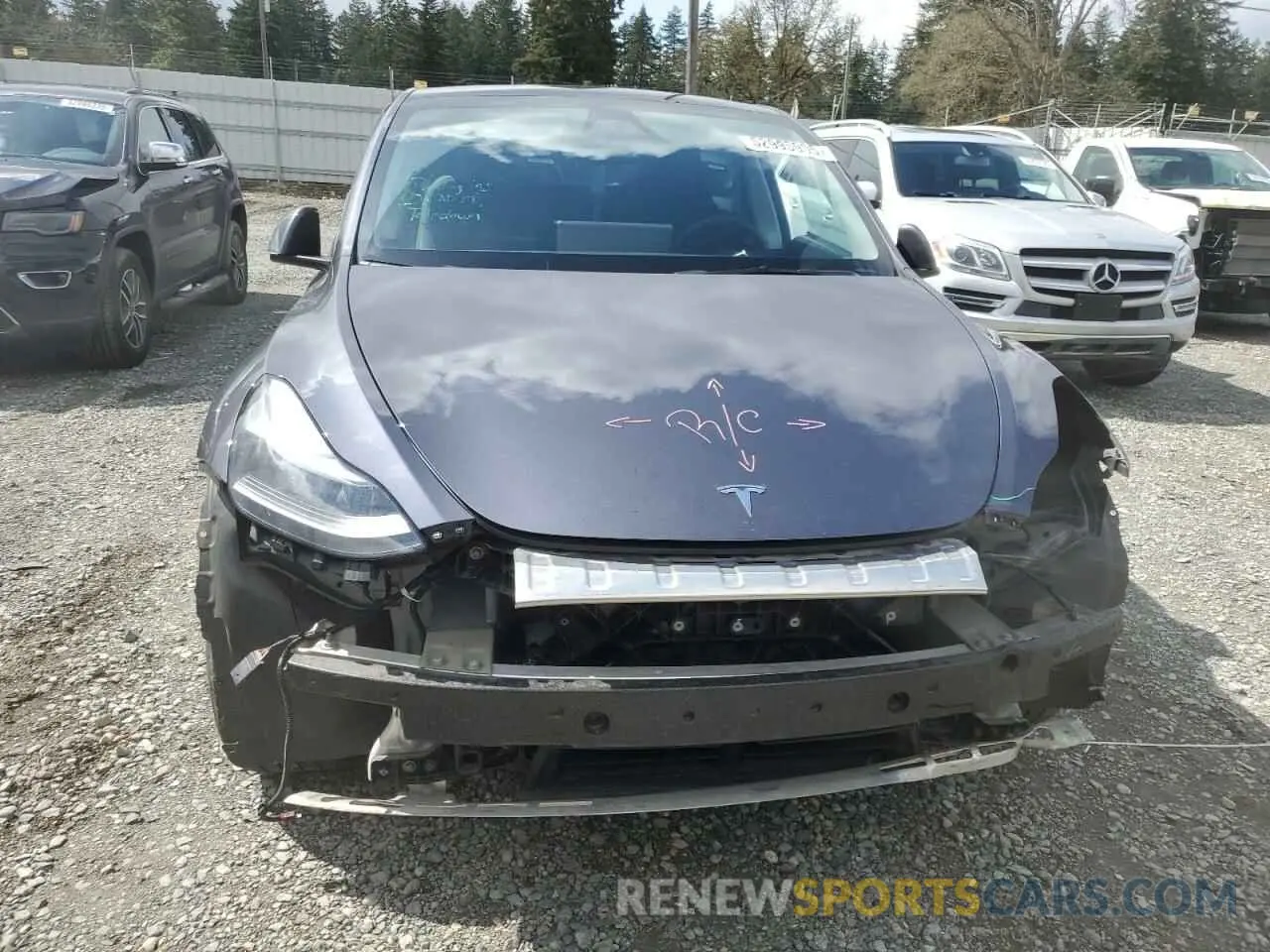 5 fotografías del automóvil dañado 7SAYGDEE5PF884462 TESLA MODEL Y 2023
