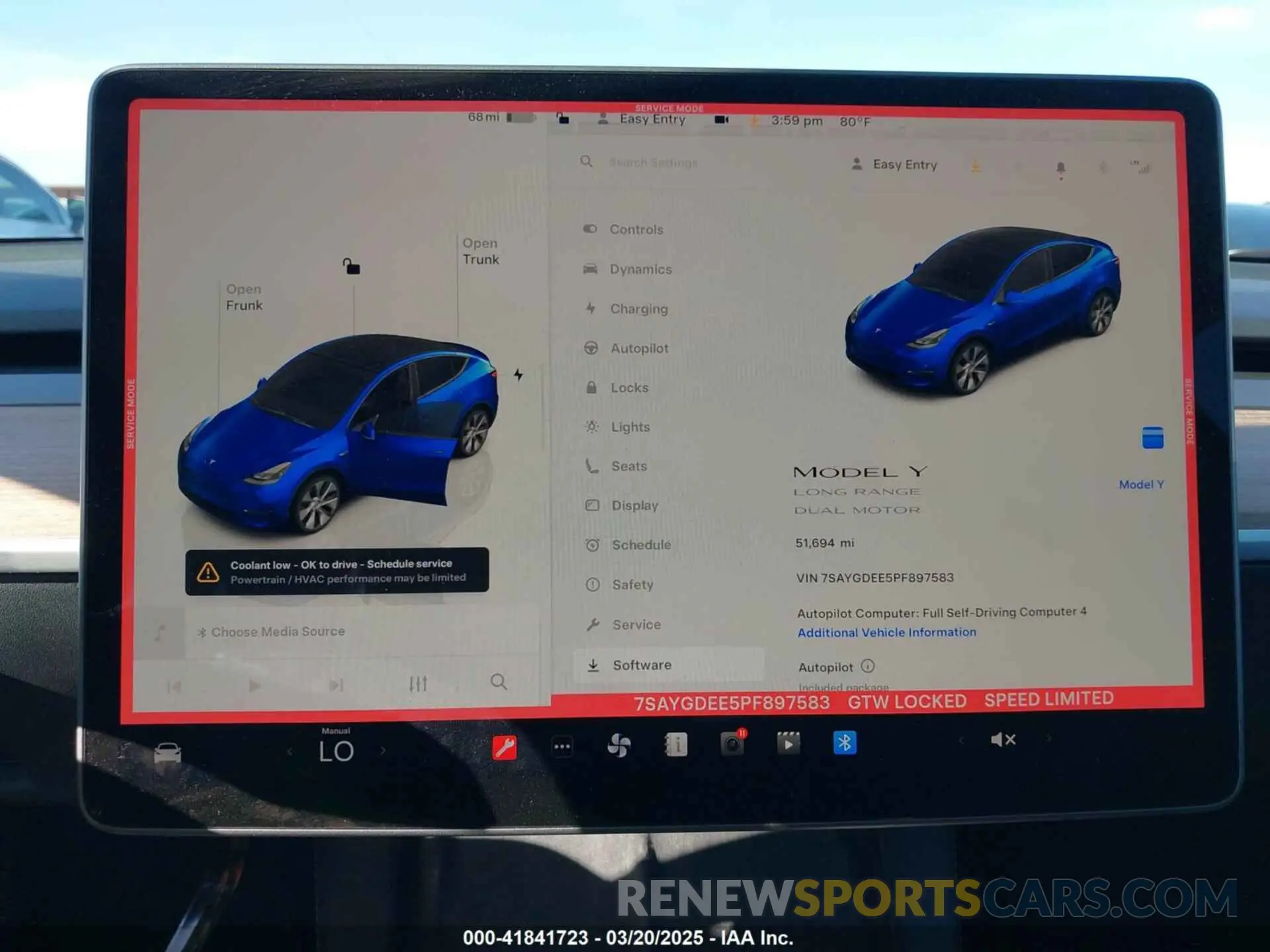 7 fotografías del automóvil dañado 7SAYGDEE5PF897583 TESLA MODEL Y 2023