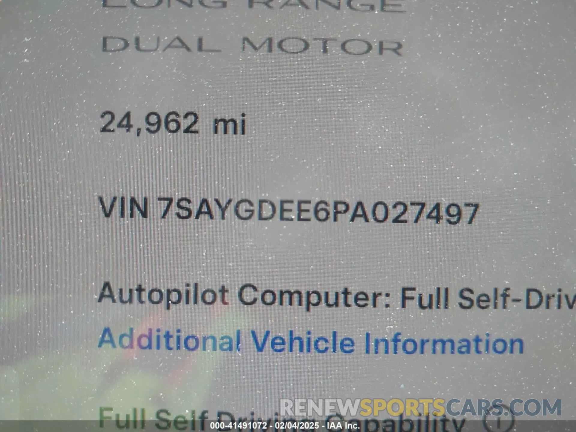 9 fotografías del automóvil dañado 7SAYGDEE6PA027497 TESLA MODEL Y 2023