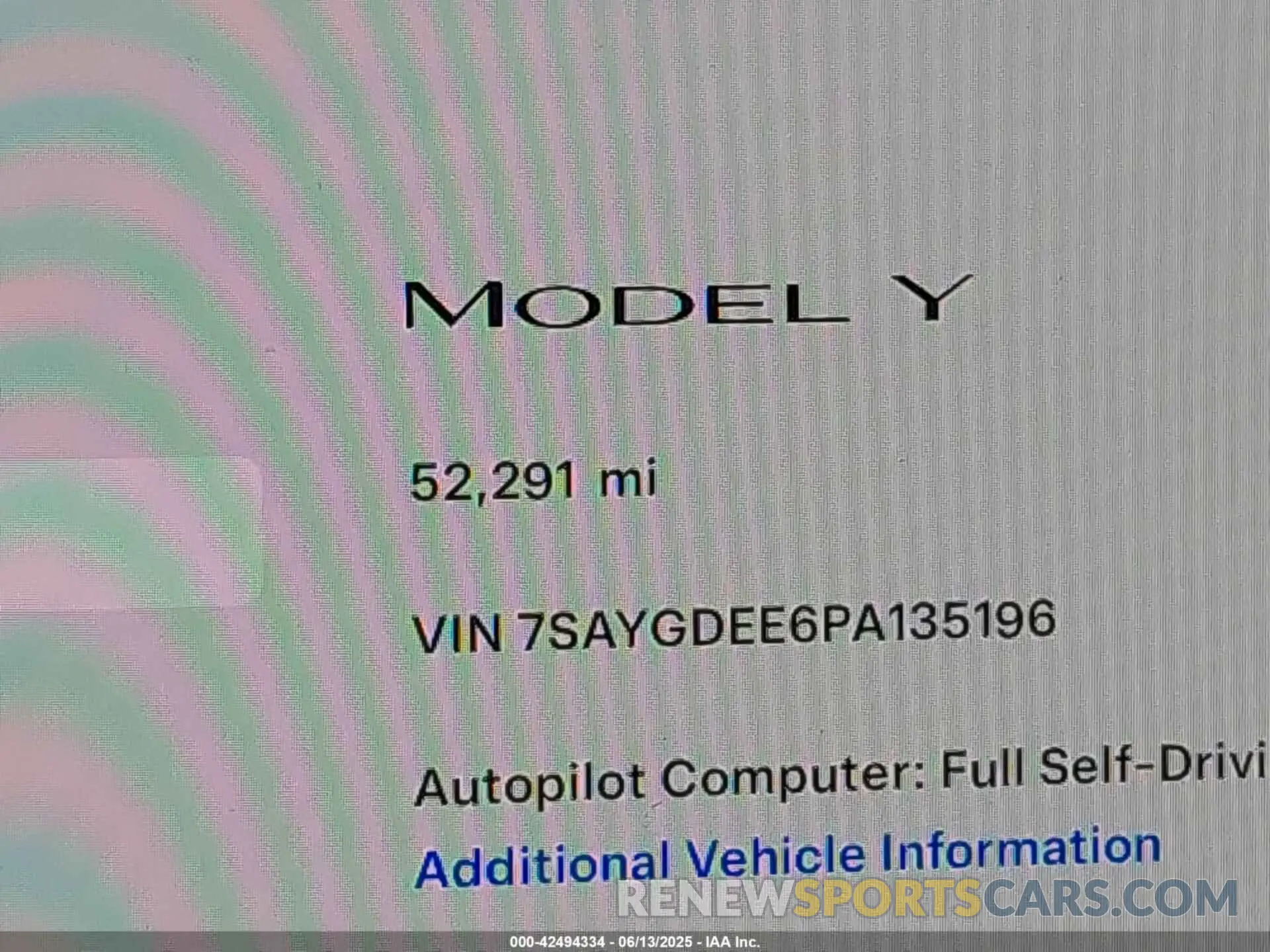 15 fotografías del automóvil dañado 7SAYGDEE6PA135196 TESLA MODEL Y 2023