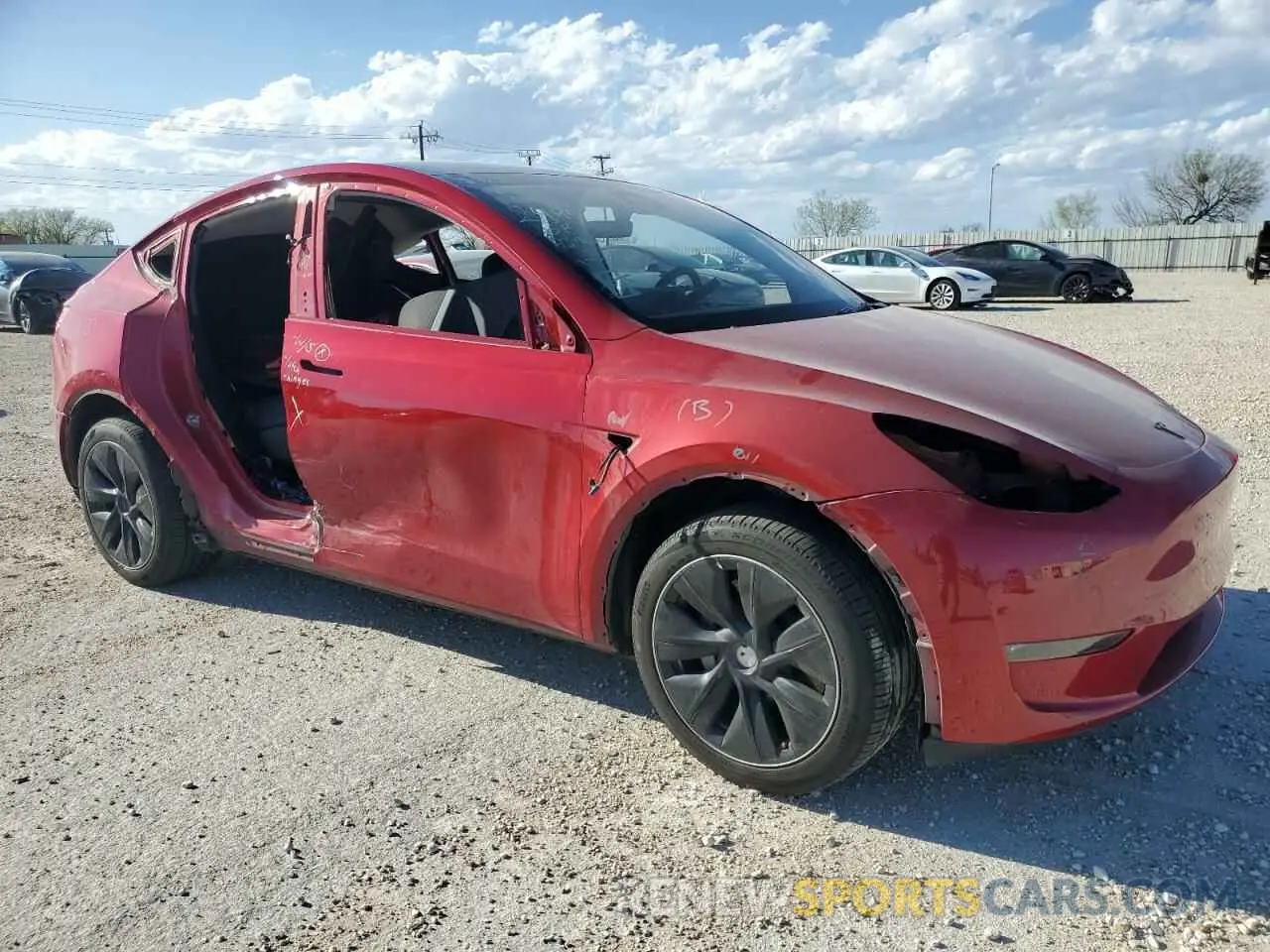 4 fotografías del automóvil dañado 7SAYGDEE6PA141189 TESLA MODEL Y 2023