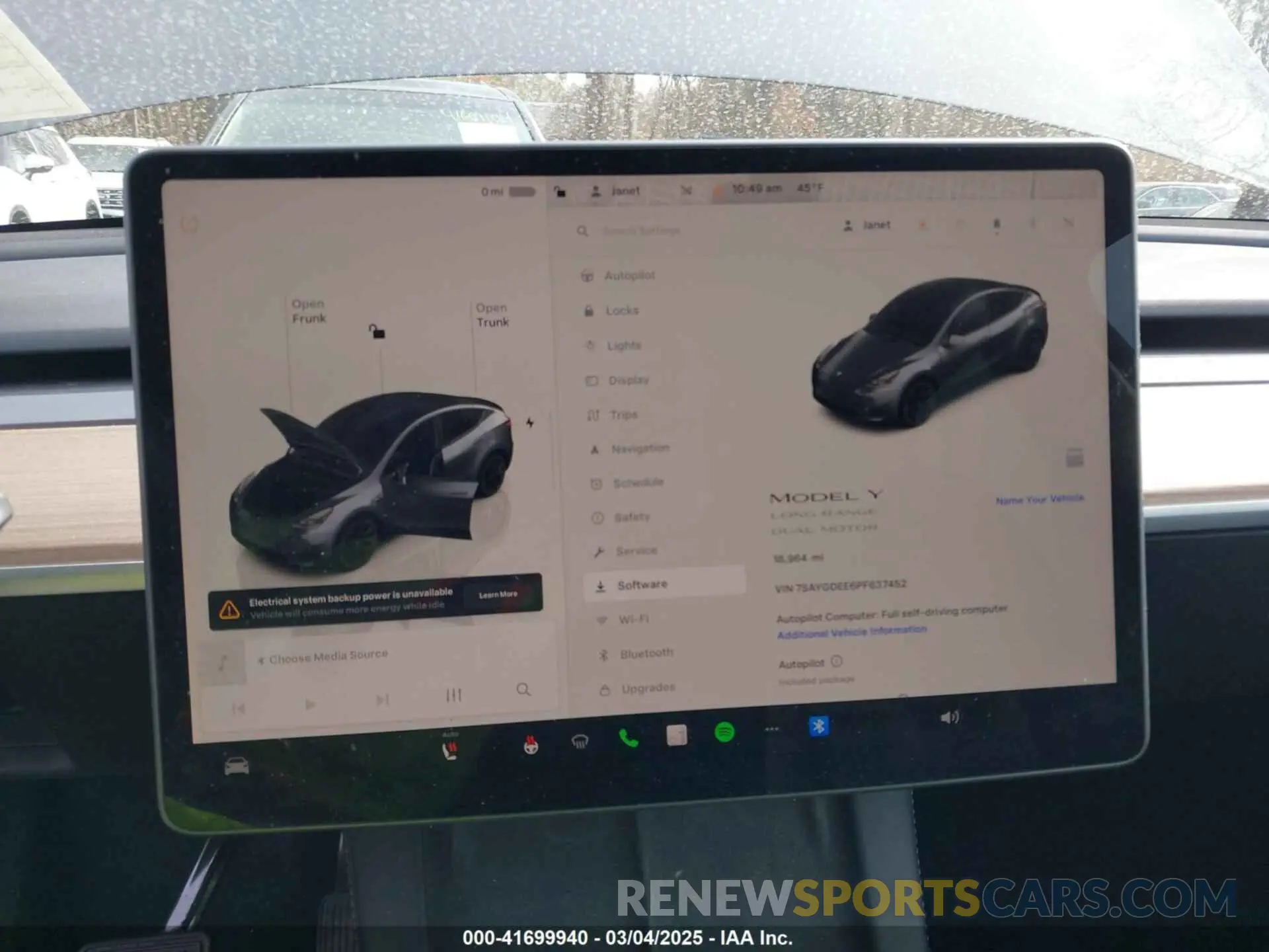 18 fotografías del automóvil dañado 7SAYGDEE6PF637452 TESLA MODEL Y 2023