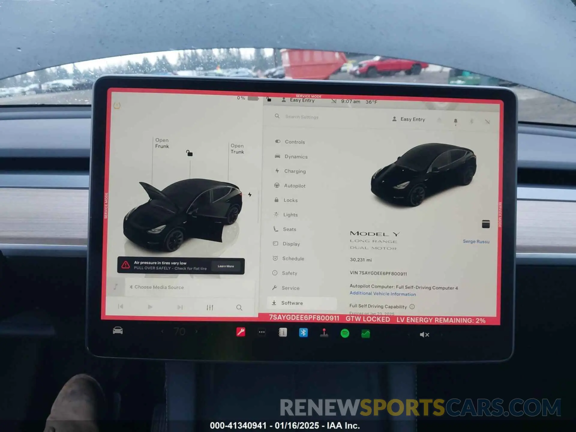 7 fotografías del automóvil dañado 7SAYGDEE6PF800911 TESLA MODEL Y 2023