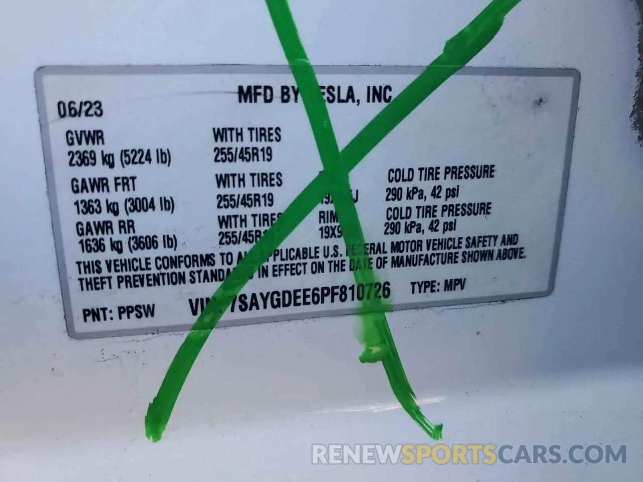 13 fotografías del automóvil dañado 7SAYGDEE6PF810726 TESLA MODEL Y 2023