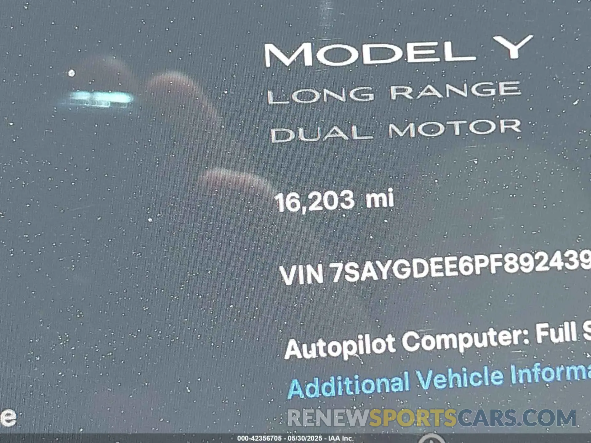 15 fotografías del automóvil dañado 7SAYGDEE6PF892439 TESLA MODEL Y 2023