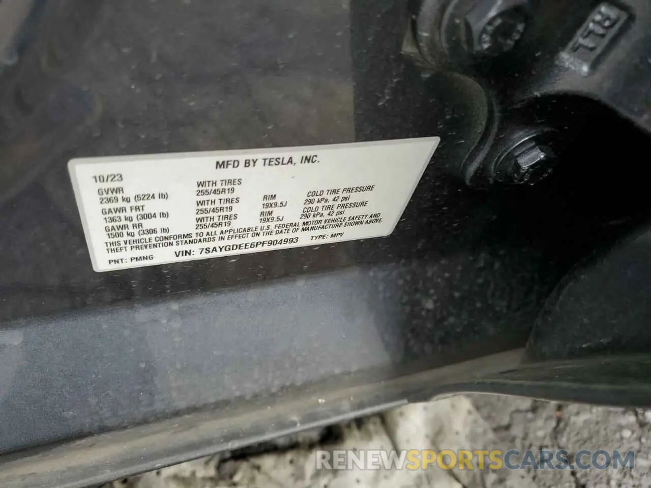 14 fotografías del automóvil dañado 7SAYGDEE6PF904993 TESLA MODEL Y 2023