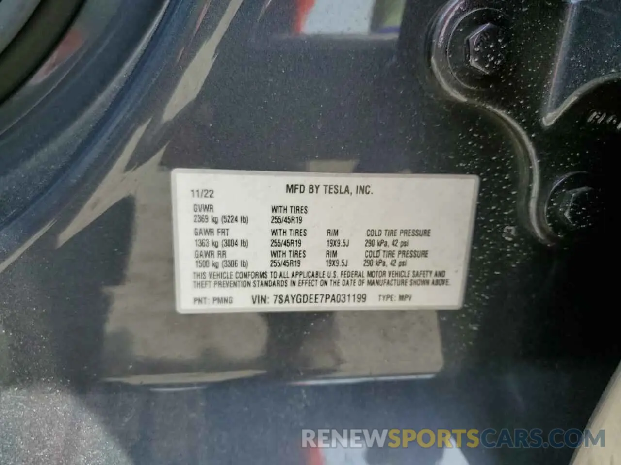 13 fotografías del automóvil dañado 7SAYGDEE7PA031199 TESLA MODEL Y 2023