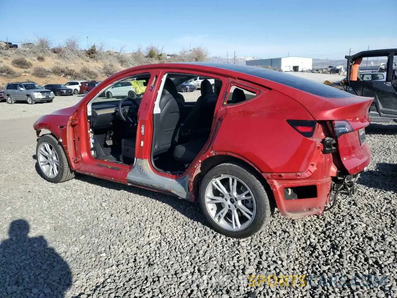 2 fotografías del automóvil dañado 7SAYGDEE7PA044888 TESLA MODEL Y 2023