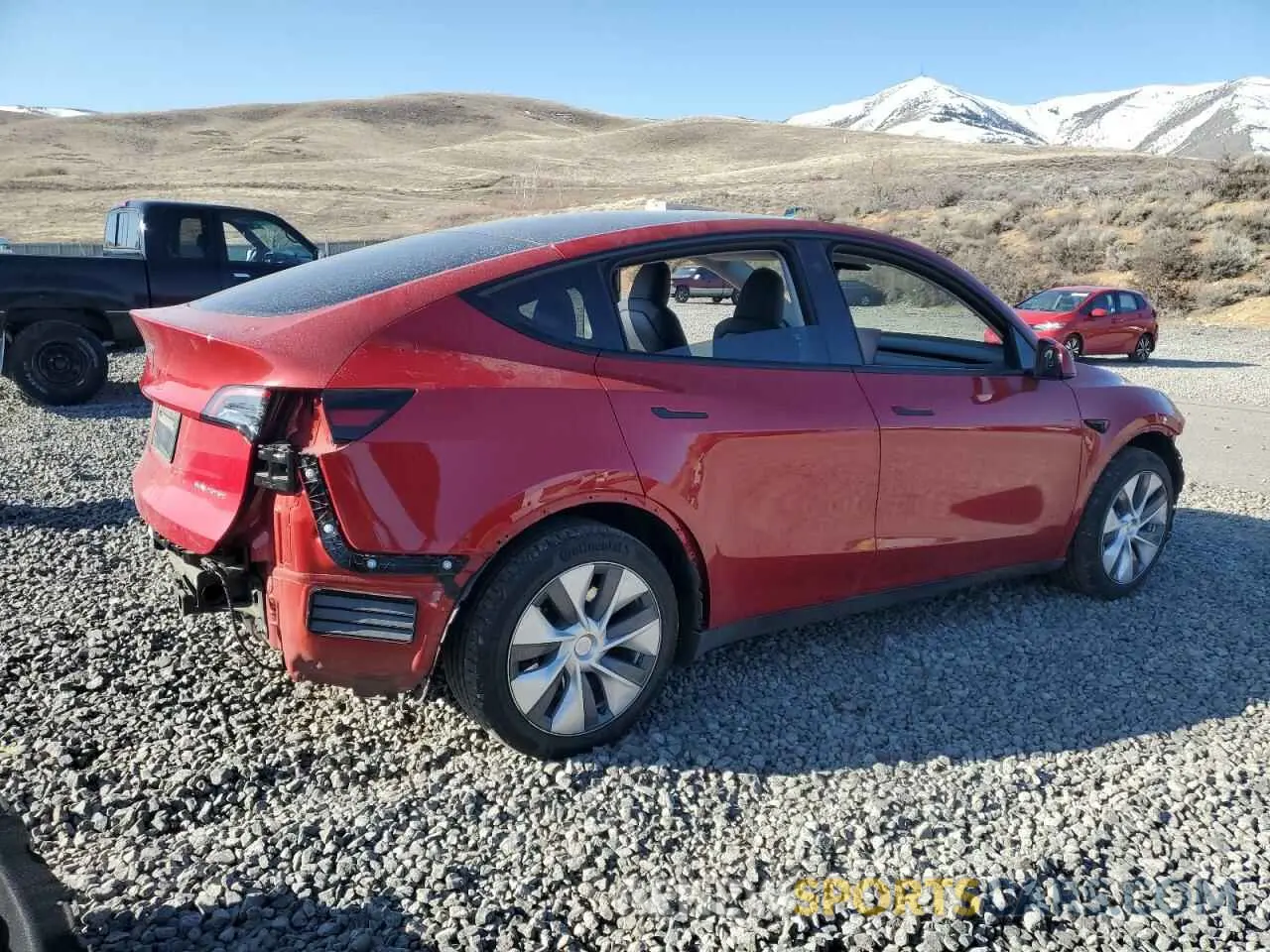 3 fotografías del automóvil dañado 7SAYGDEE7PA044888 TESLA MODEL Y 2023