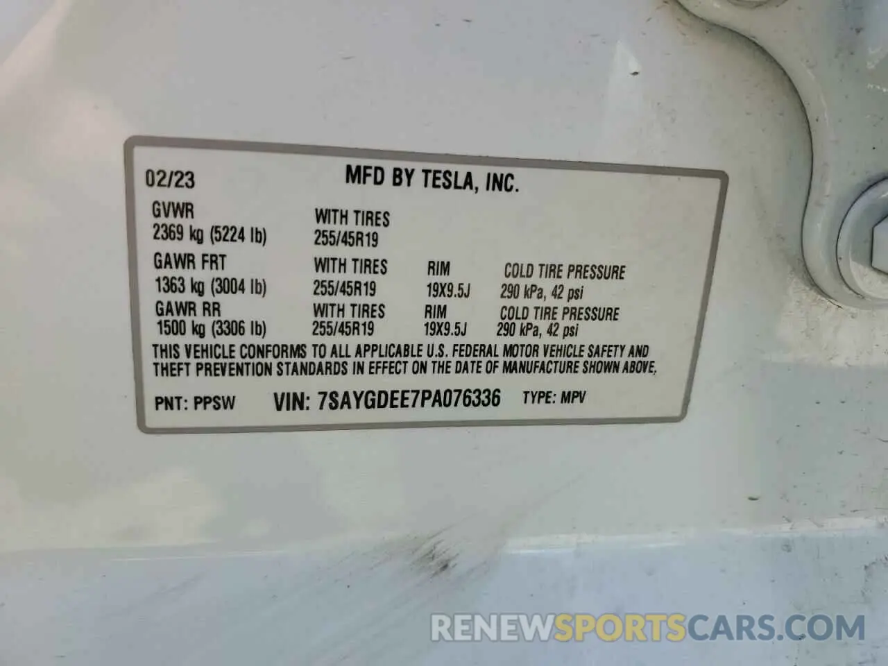 16 fotografías del automóvil dañado 7SAYGDEE7PA076336 TESLA MODEL Y 2023