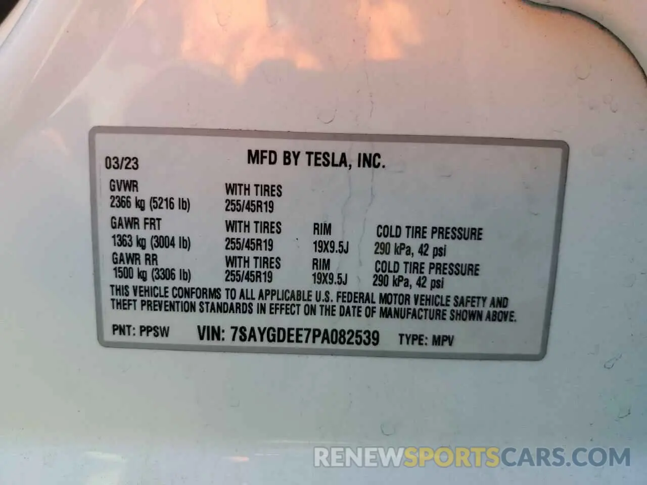 13 fotografías del automóvil dañado 7SAYGDEE7PA082539 TESLA MODEL Y 2023