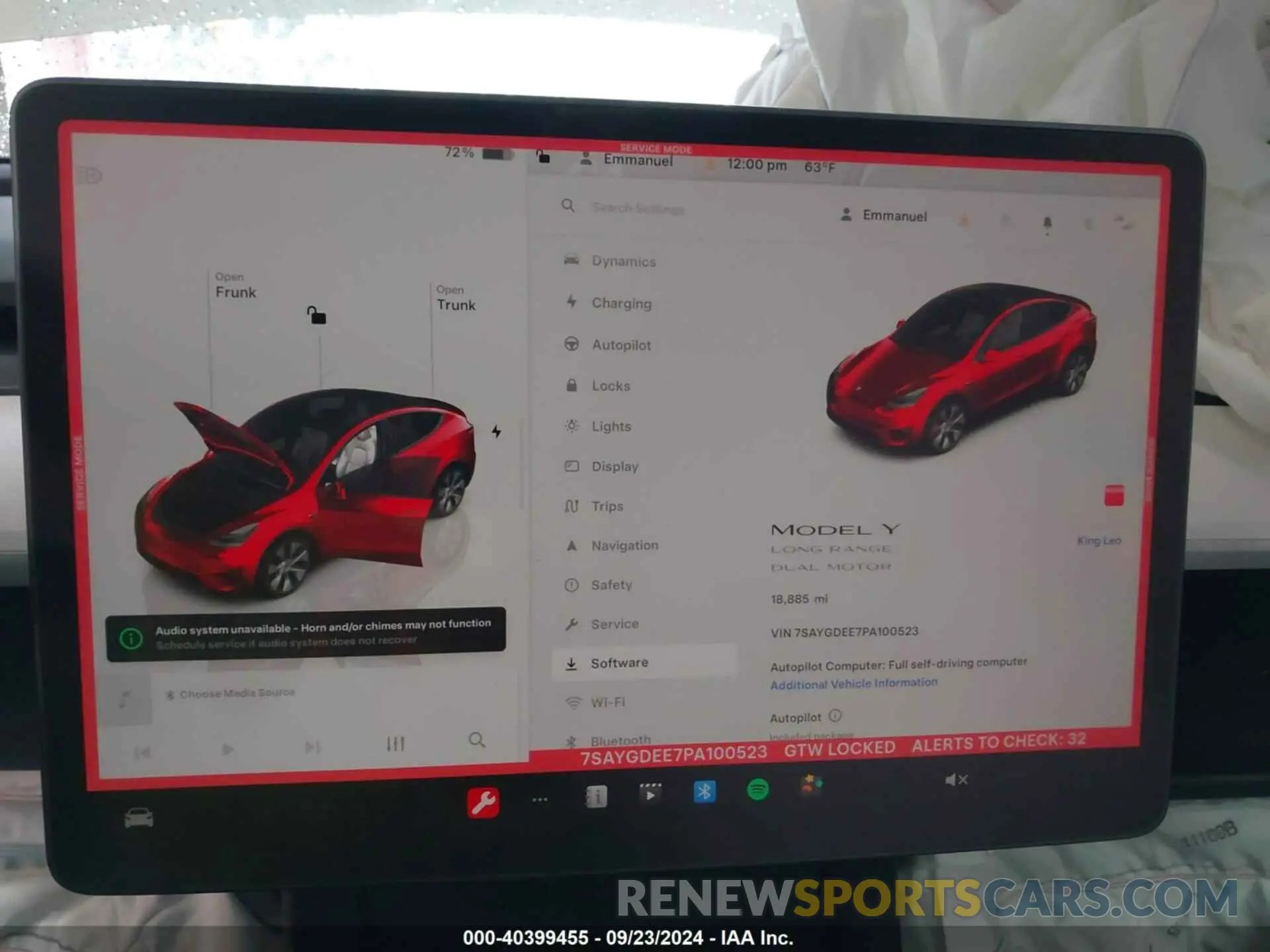 7 fotografías del automóvil dañado 7SAYGDEE7PA100523 TESLA MODEL Y 2023