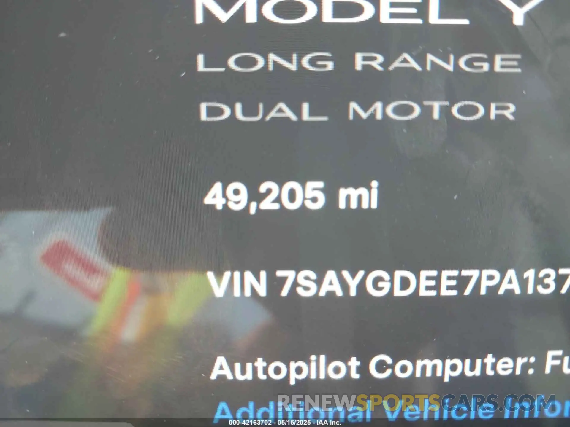 15 fotografías del automóvil dañado 7SAYGDEE7PA137488 TESLA MODEL Y 2023