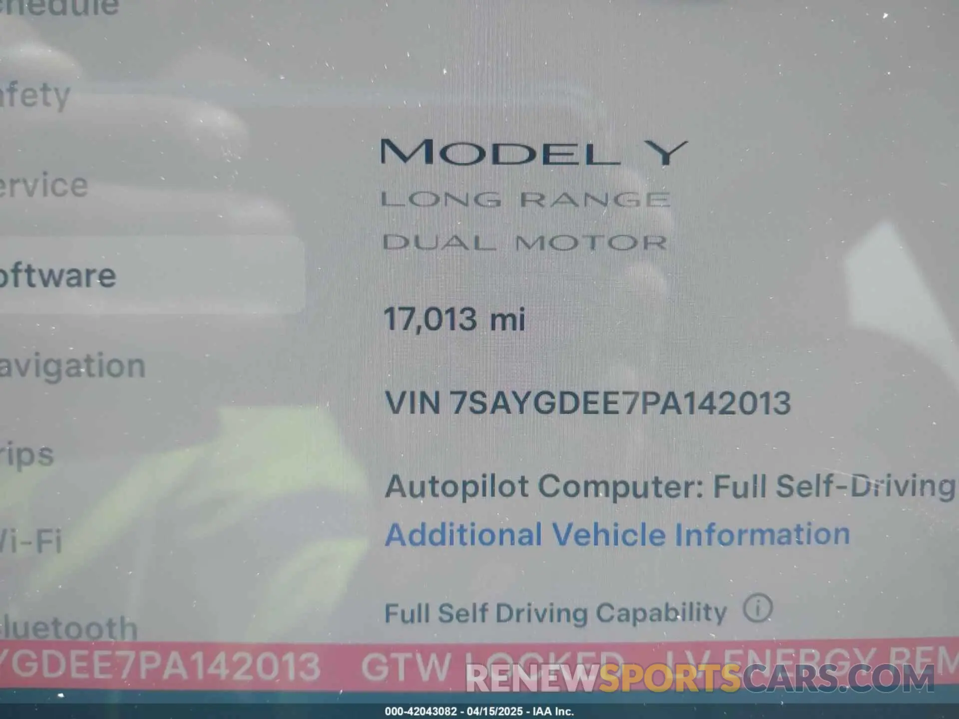 15 fotografías del automóvil dañado 7SAYGDEE7PA142013 TESLA MODEL Y 2023