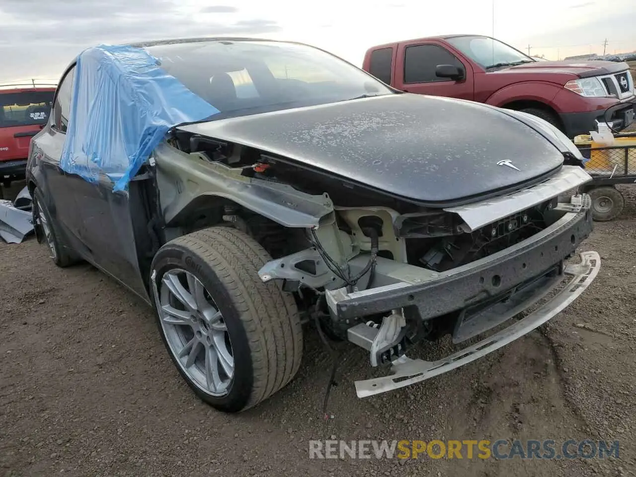 4 fotografías del automóvil dañado 7SAYGDEE7PF706519 TESLA MODEL Y 2023