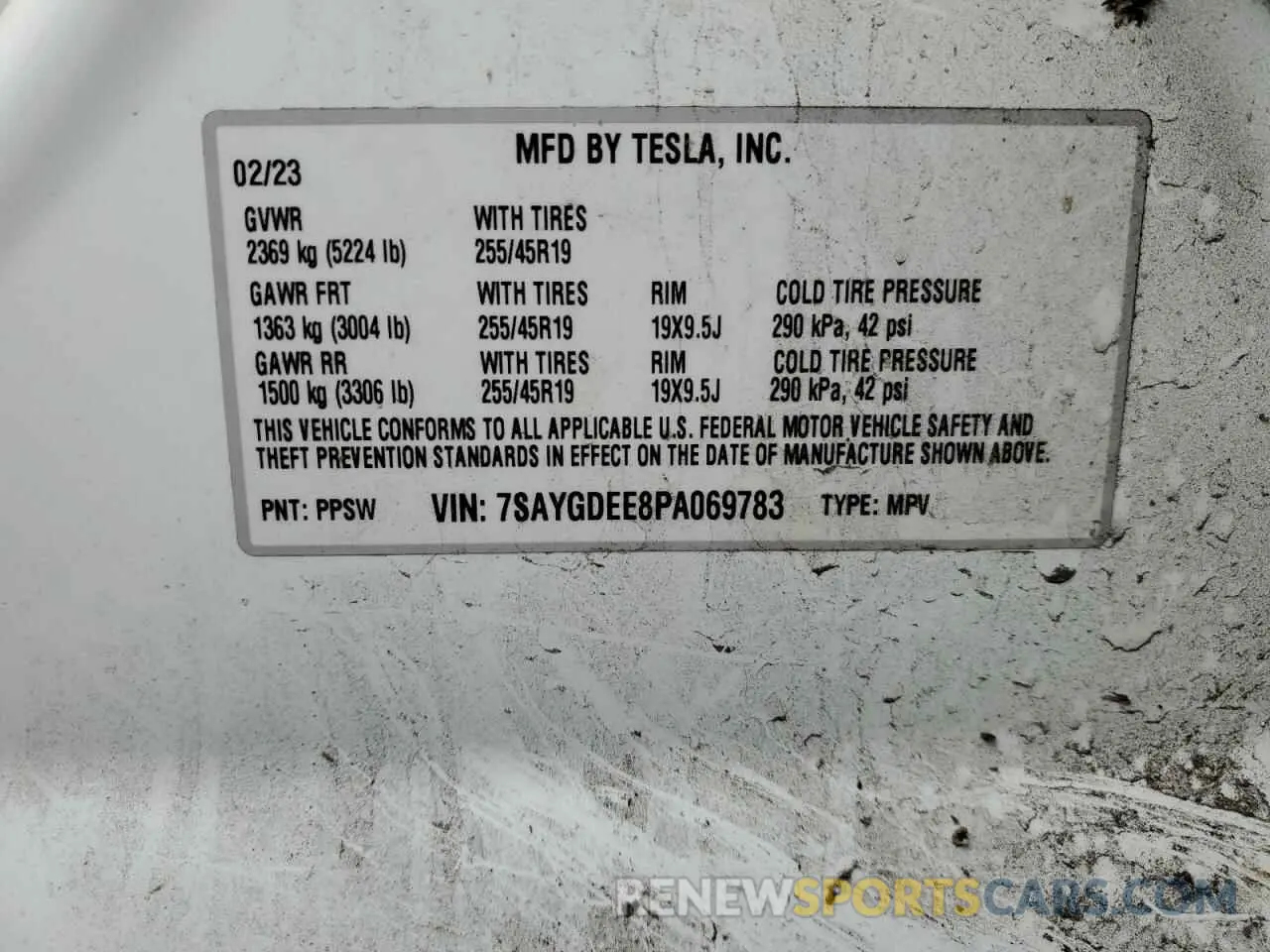 13 fotografías del automóvil dañado 7SAYGDEE8PA069783 TESLA MODEL Y 2023