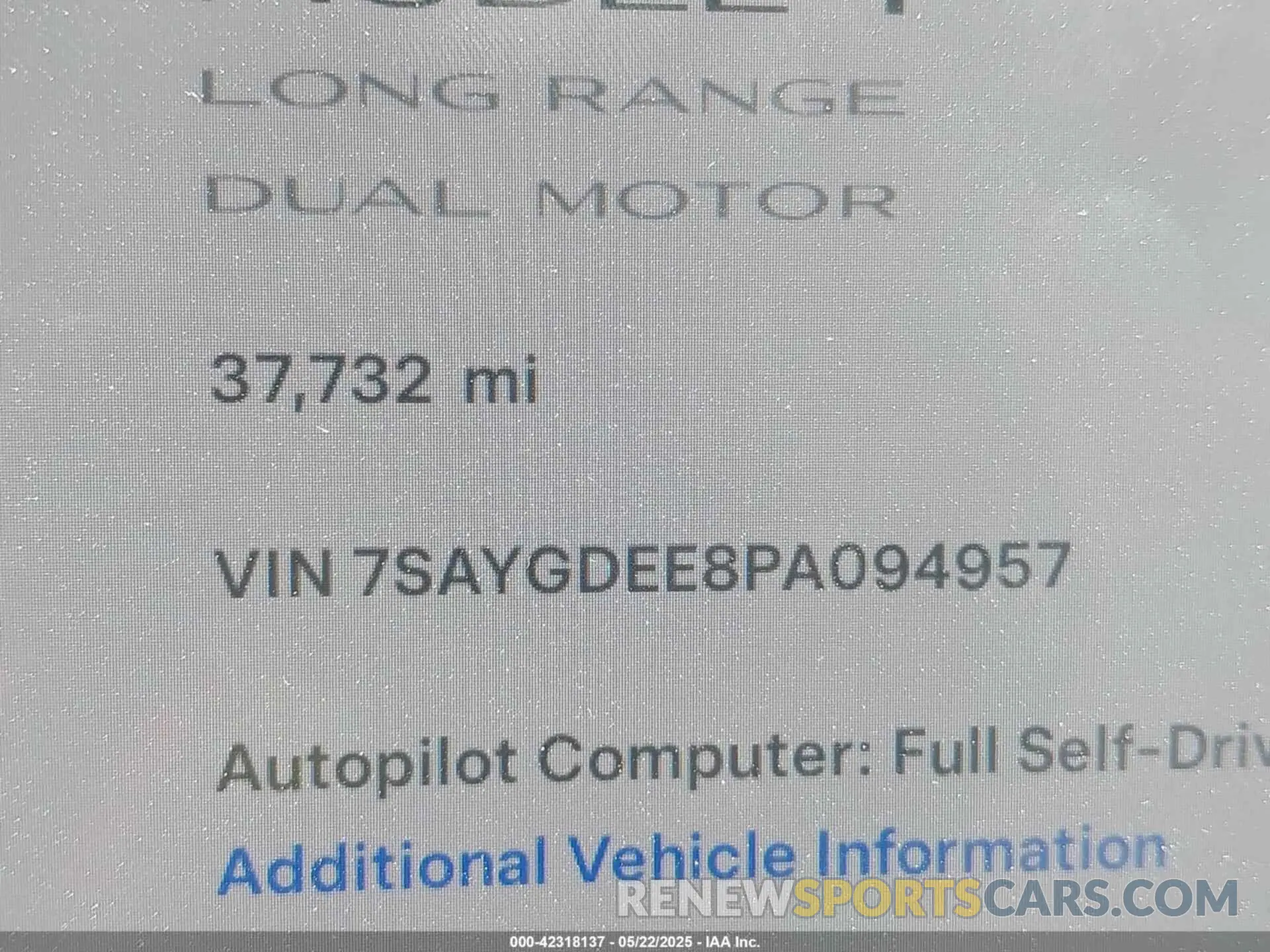 9 fotografías del automóvil dañado 7SAYGDEE8PA094957 TESLA MODEL Y 2023