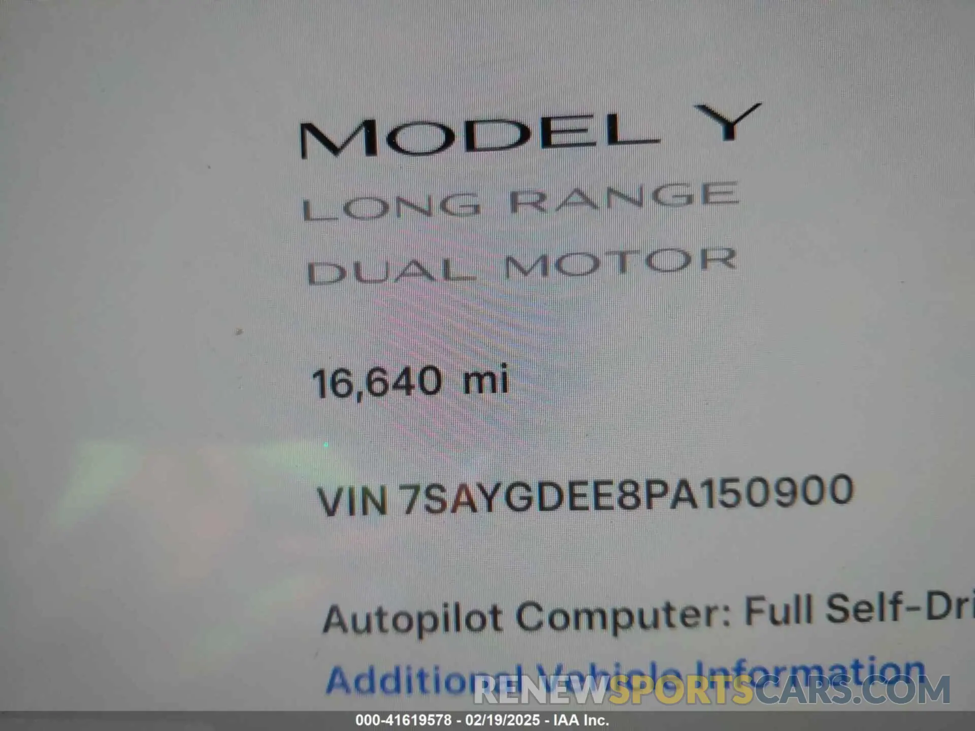 15 fotografías del automóvil dañado 7SAYGDEE8PA150900 TESLA MODEL Y 2023