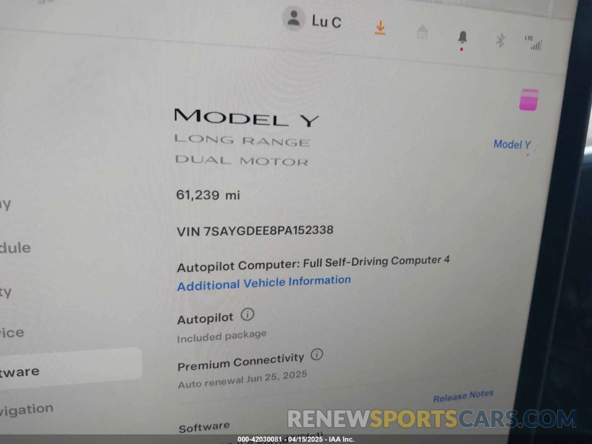 16 fotografías del automóvil dañado 7SAYGDEE8PA152338 TESLA MODEL Y 2023