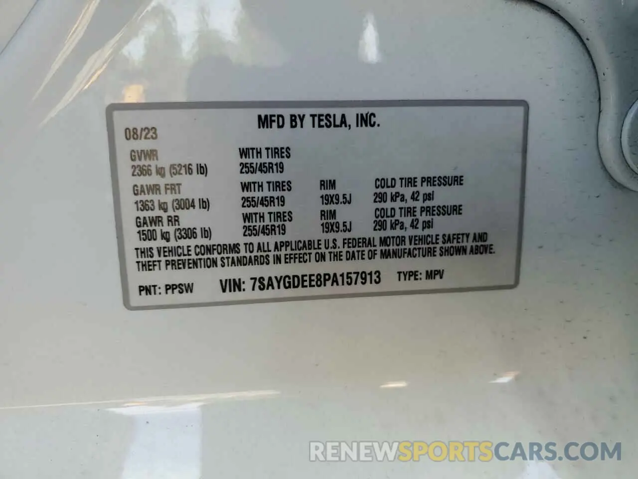 16 fotografías del automóvil dañado 7SAYGDEE8PA157913 TESLA MODEL Y 2023
