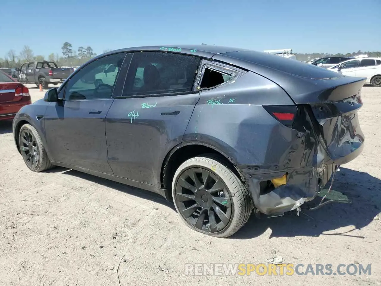 2 fotografías del automóvil dañado 7SAYGDEE8PA185193 TESLA MODEL Y 2023