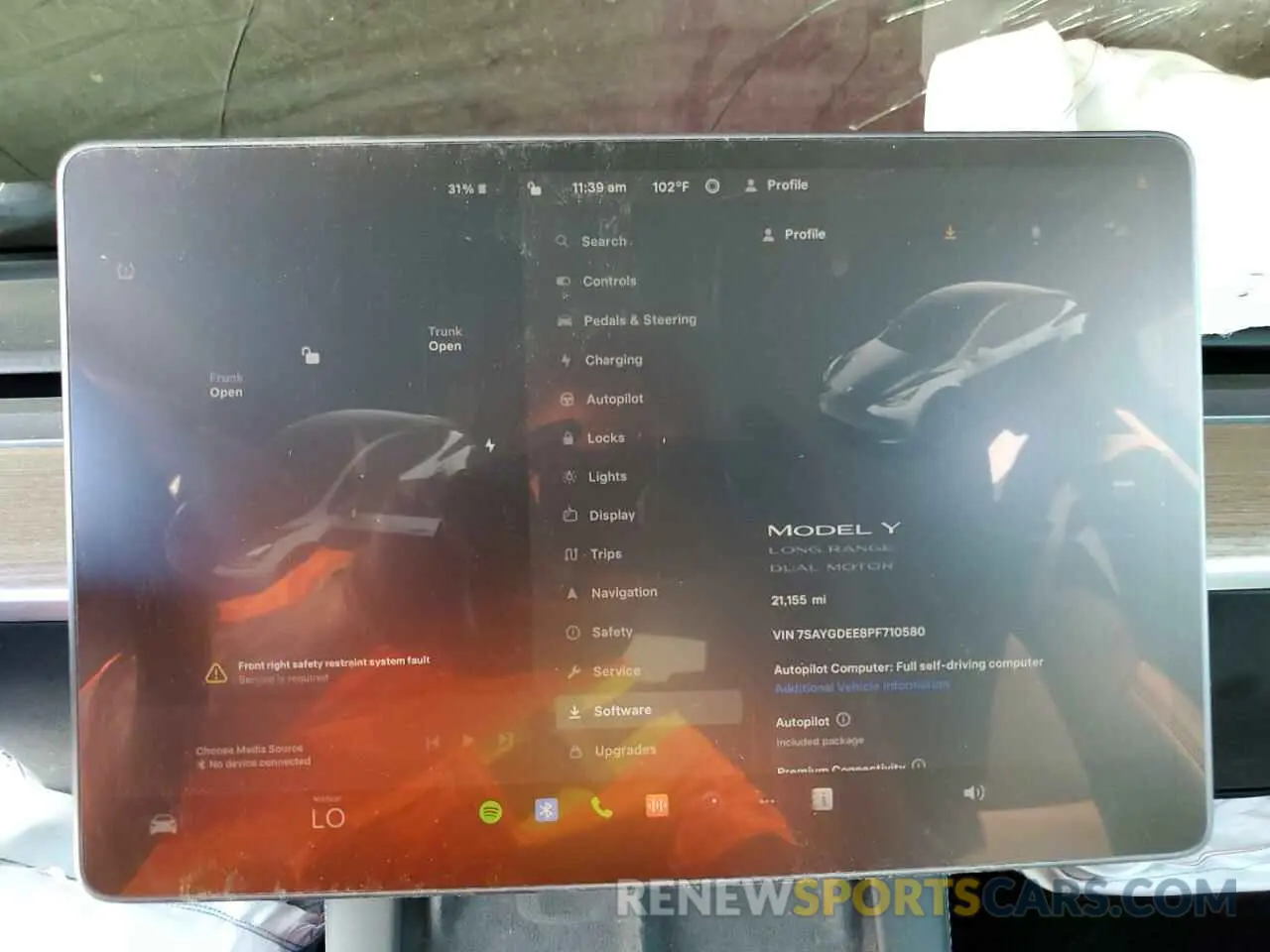 9 fotografías del automóvil dañado 7SAYGDEE8PF710580 TESLA MODEL Y 2023