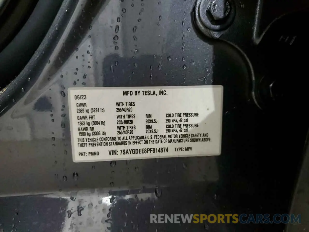 13 fotografías del automóvil dañado 7SAYGDEE8PF814874 TESLA MODEL Y 2023