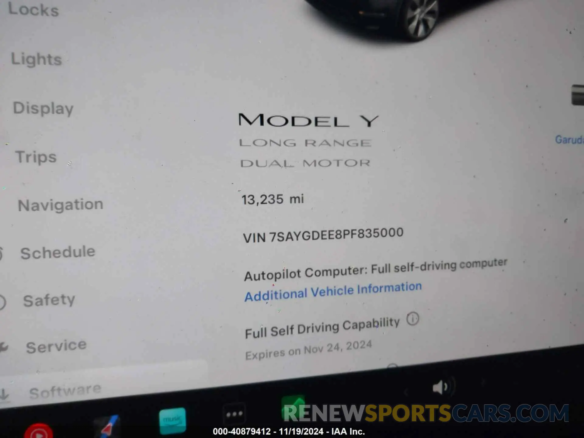 7 fotografías del automóvil dañado 7SAYGDEE8PF835000 TESLA MODEL Y 2023