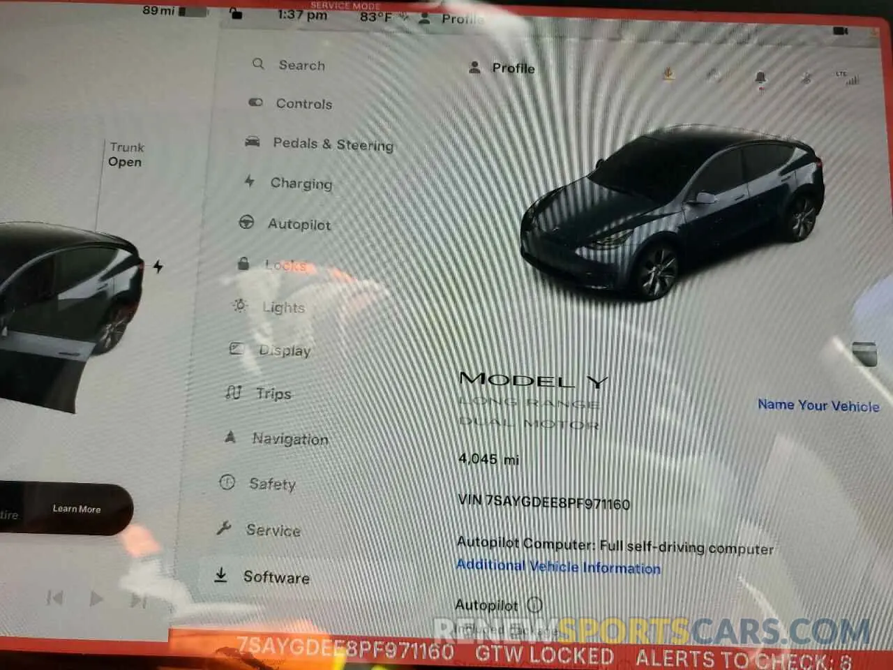 9 fotografías del automóvil dañado 7SAYGDEE8PF971160 TESLA MODEL Y 2023