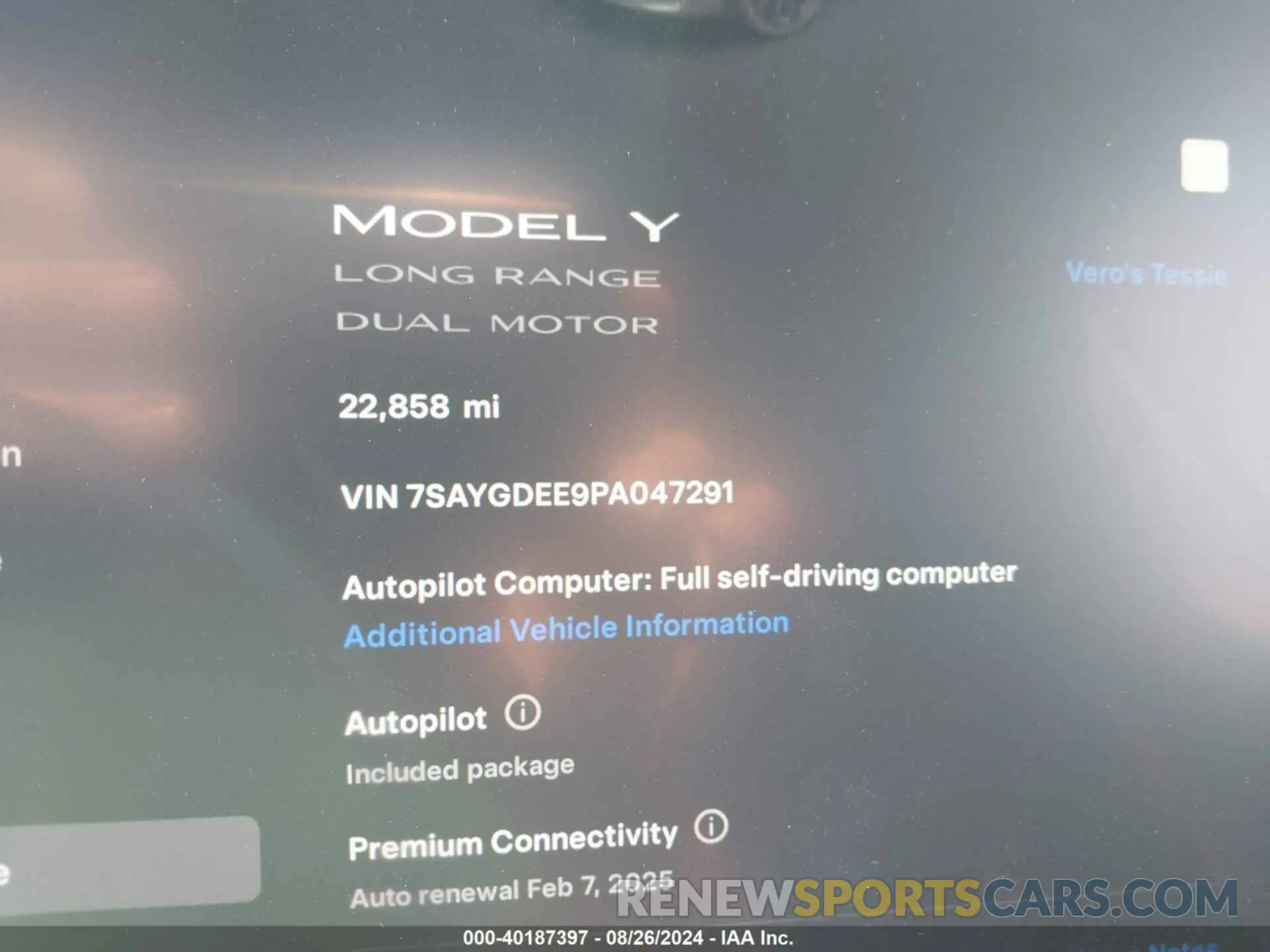 16 fotografías del automóvil dañado 7SAYGDEE9PA047291 TESLA MODEL Y 2023