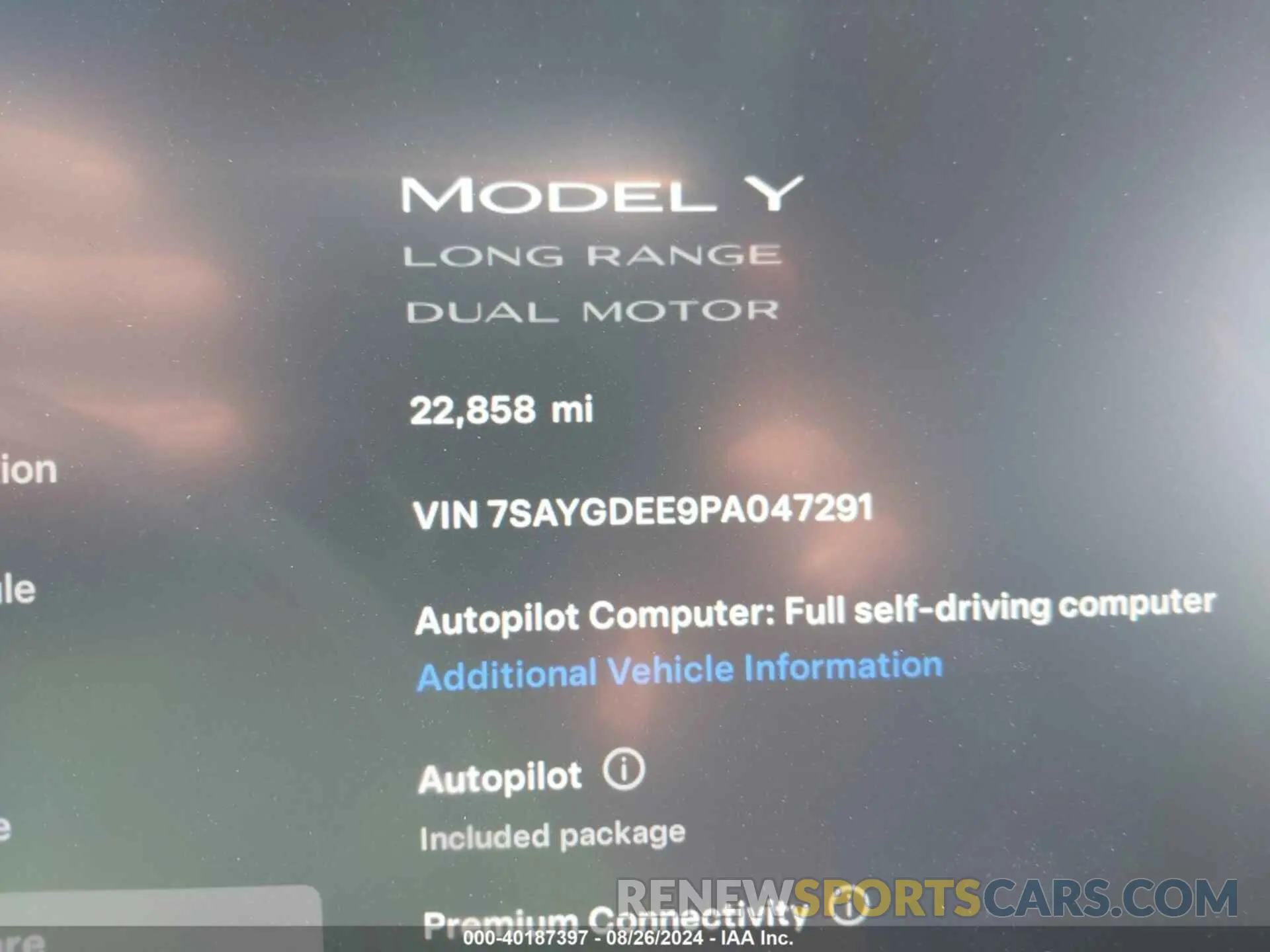 7 fotografías del automóvil dañado 7SAYGDEE9PA047291 TESLA MODEL Y 2023