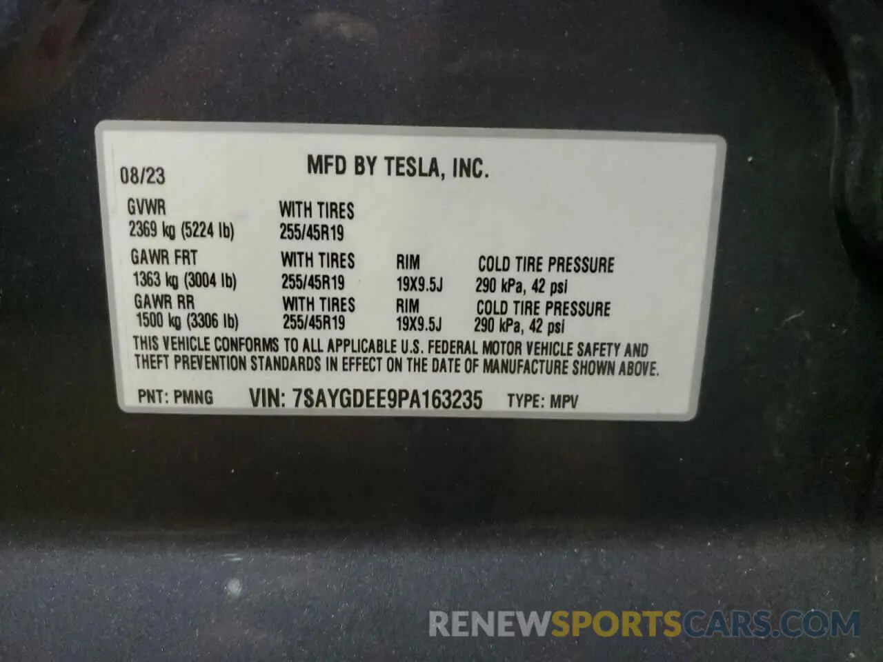 13 fotografías del automóvil dañado 7SAYGDEE9PA163235 TESLA MODEL Y 2023