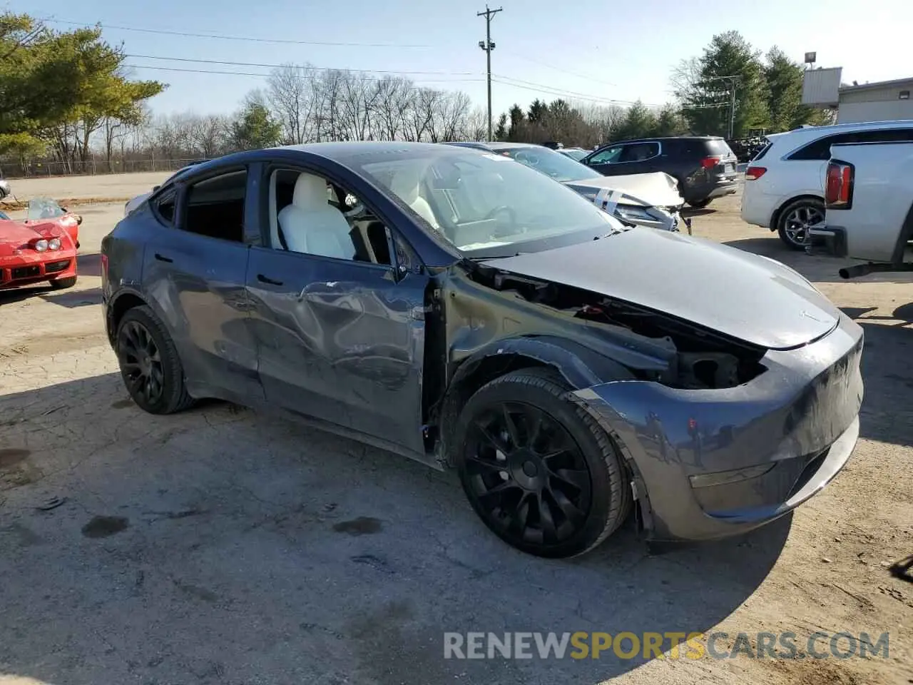 4 fotografías del automóvil dañado 7SAYGDEE9PA177636 TESLA MODEL Y 2023