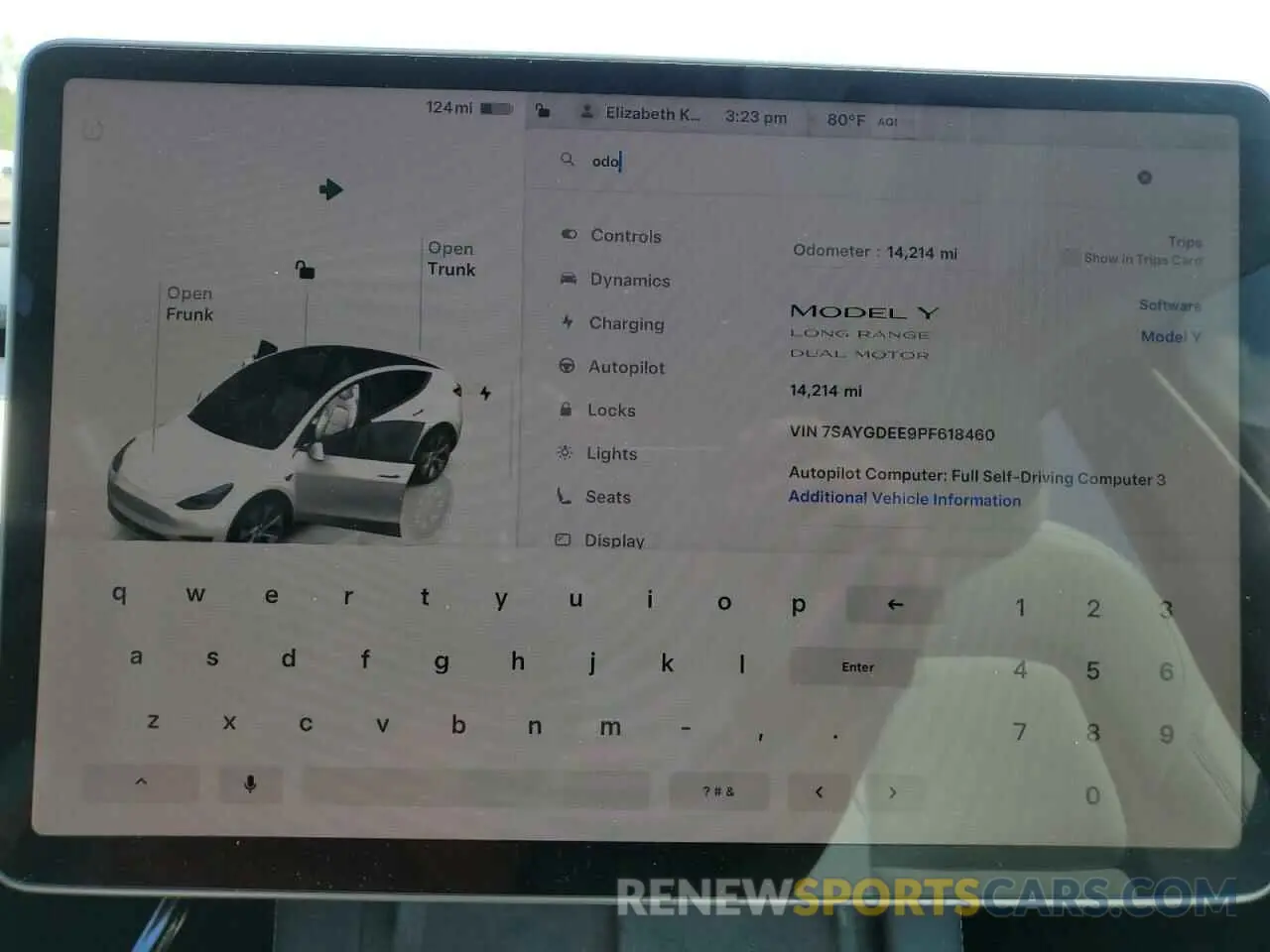 9 fotografías del automóvil dañado 7SAYGDEE9PF618460 TESLA MODEL Y 2023