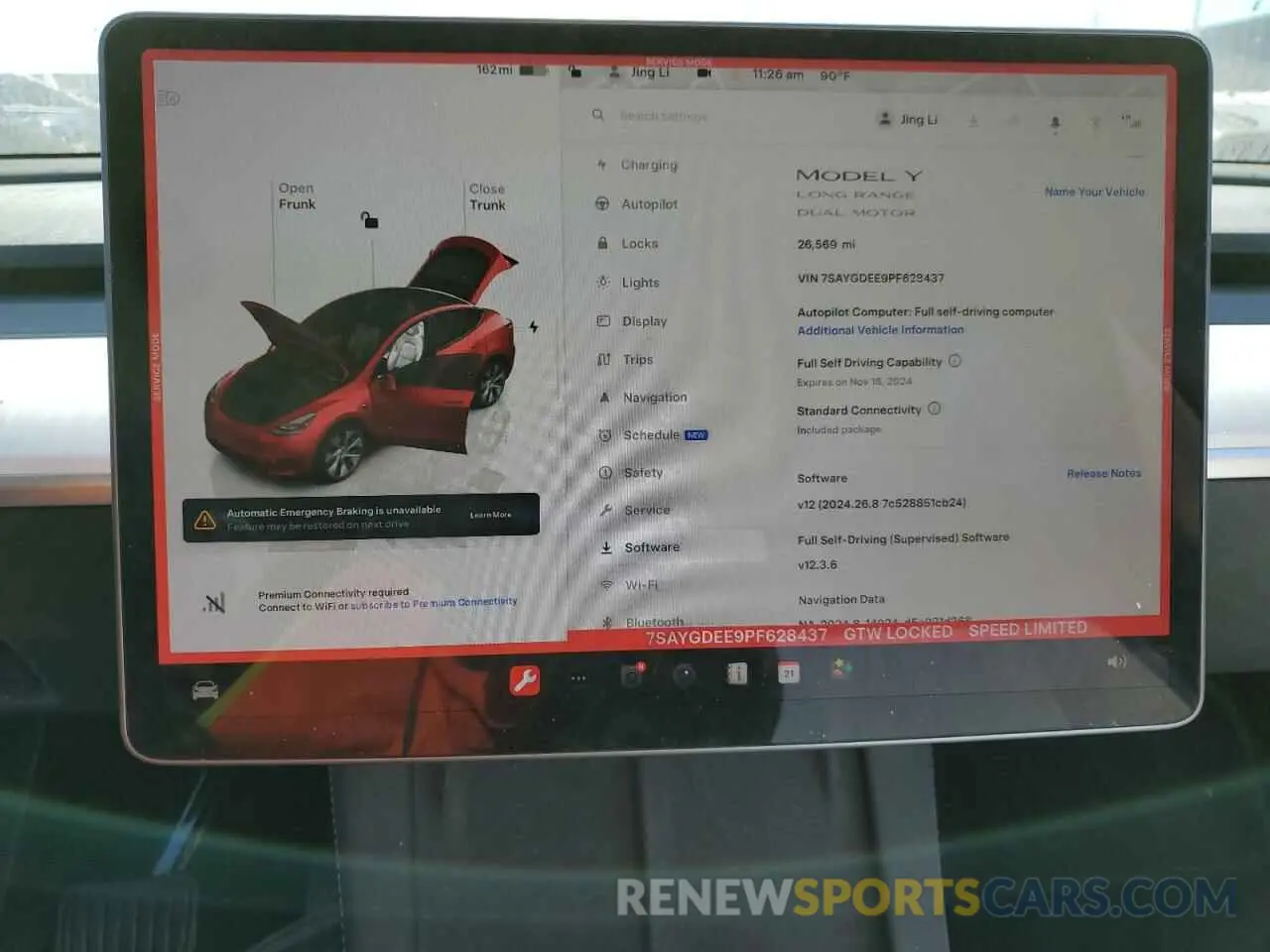 9 fotografías del automóvil dañado 7SAYGDEE9PF628437 TESLA MODEL Y 2023