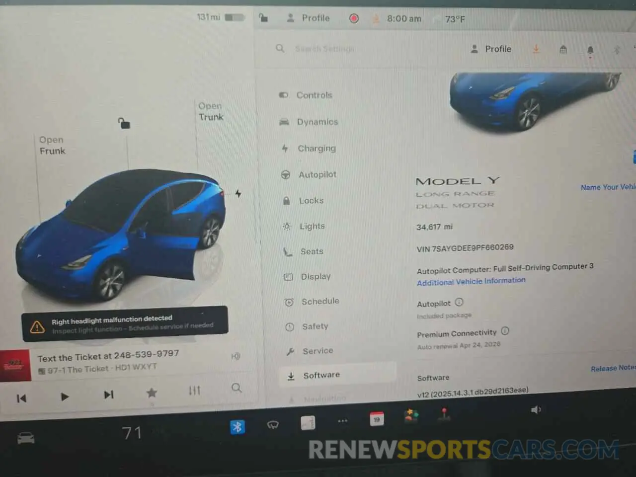 9 fotografías del automóvil dañado 7SAYGDEE9PF660269 TESLA MODEL Y 2023