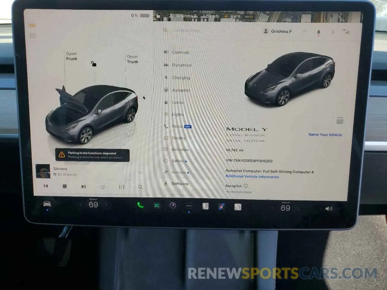 9 fotografías del automóvil dañado 7SAYGDEE9PF916202 TESLA MODEL Y 2023